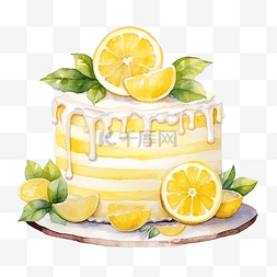 水彩柠檬蛋糕