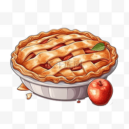 馅饼矢量图图片_苹果派手绘矢量图传统感恩节和圣
