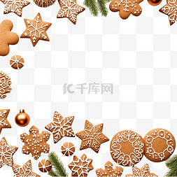 西饼店logo图片_平躺圣诞姜饼，带复制空间