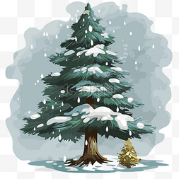 白雪皚皚的松樹 向量