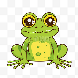简单的青蛙剪贴画可爱的绿色青蛙