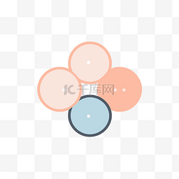 四个彩色圆圈图片_两个扁平的彩色圆圈，四个圆圈之