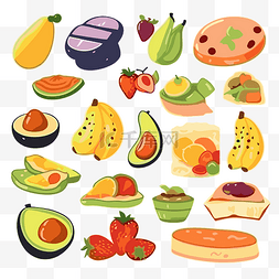 水果拼贴图片_健康零食剪贴画食物拼贴与水果卡
