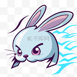 卡通奔跑的兔子图片_兔子胡须 向量