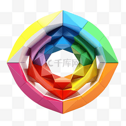 3d 形状彩虹几何图 3d 渲染
