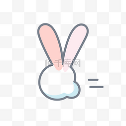 耳朵飞扬的兔子头插图 向量