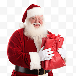 拿着袋子手图片_拿着袋子的圣诞老人