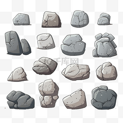 卡通风格的岩石和巨石