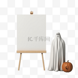 幽灵般的图片_画架旁边有一个幽灵，用于复制空