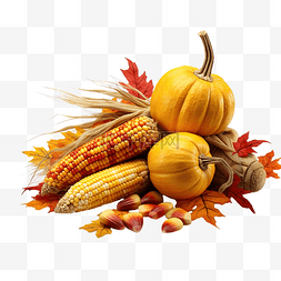 秋季感恩节时令老玉米棒子