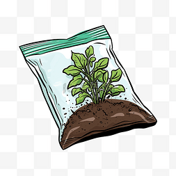 手绘树叶自然植物图片_肥料包插画