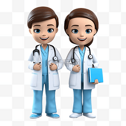 医生和卫生工作者 3d 人物插图