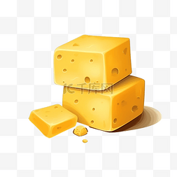 切达奶酪图片_最小风格的奶酪块插图