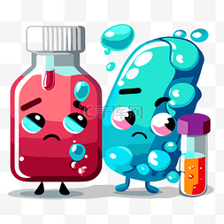 医学卡通图片_抗生素剪贴画可爱的动画医学病人