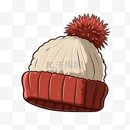舒适的冬季孩子帽子圣诞手绘矢量