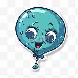 可爱的蓝色水气球剪贴画 向量