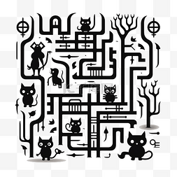 帮助黑猫找到通往房子的路