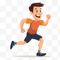 慢跑剪贴画运动员跑步卡通插图 