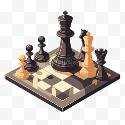 国际象棋素材图片_国际象棋剪贴画在白色背景卡通上