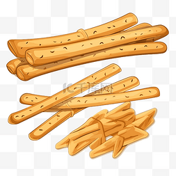 食物的种类图片_面包棒剪贴画各种面包棒和不同种