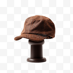 棕色的布图片_棕色帽子时尚帽子正面图