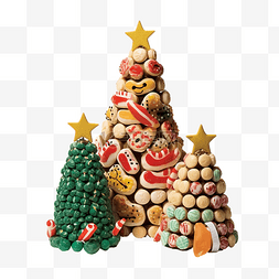 不健康食品图片_假期里用药片制成的圣诞树的快餐