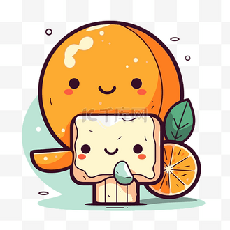 creamsicle剪贴画卡通橙色,上面有一片奶酪 向量
