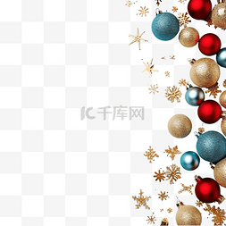 蓝色金色和红色装饰的圣诞组合物