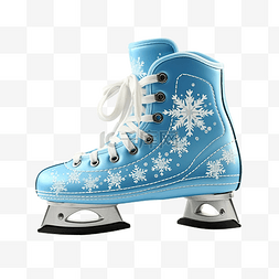 冬季溜冰鞋与雪花