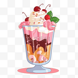 冰淇淋奶昔图片_冻糕剪贴画夏季经典冰淇淋奶昔与