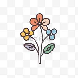 彩色花卉背景图片_用于矢量插图的移动应用程序的花