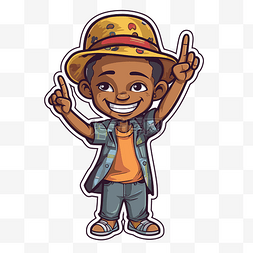 非洲儿童图片_非洲儿童卡通免费贴纸剪贴画 向