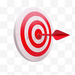 飞镖靶心图片_带有红色飞镖或箭头的白色目标隔