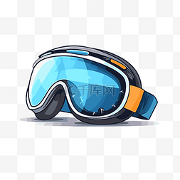戴蓝色头盔图片_滑雪鏡 向量
