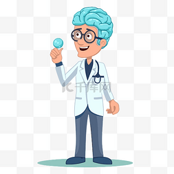 神经外科医生剪贴画卡通人物的脑