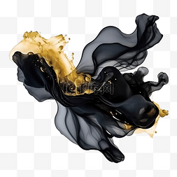 黑色飞溅的水图片_黑色大理石酒精墨水飞溅与金色隔