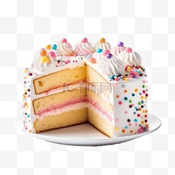 蛋糕切成碎片庆祝生日