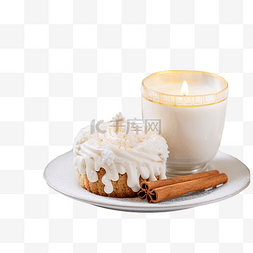 提拉米苏咖啡图片_白色木桌上的圣诞自制甜点和圣诞