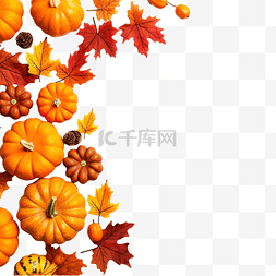 感恩有你欢乐相伴图片_白色的秋季装饰，带有复制空间秋