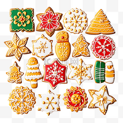 多彩组合图片_混合圣诞饼干 圣诞主题装饰饼干