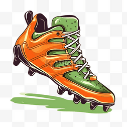 足球鞋子图片_夹板剪贴画白色背景卡通上的橙色