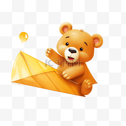 纸飞机上的熊