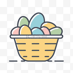 篮子图标里有一些鸡蛋 向量