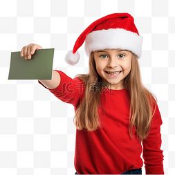 圣诞帽的婴儿图片_一个穿着红色 T 恤戴着圣诞帽的小