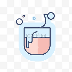 上面有一个水滴的液体概念图标 