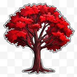 红色树对象贴纸 PNG