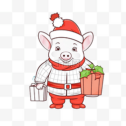 大猪图片_使用圣诞服装复制图片儿童游戏和