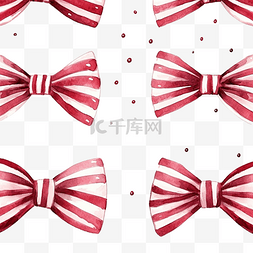 水彩衣服图案图片_可爱的水彩红丝带领结条纹线图案