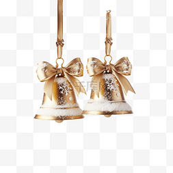 圣诞丝带铃铛和挂在树上的装饰品