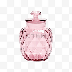 艺术玻璃艺术品图片_美观的粉色带盖玻璃花瓶
